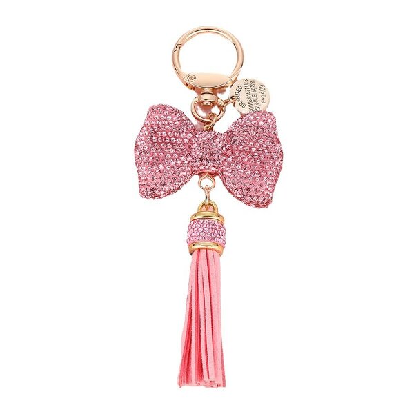 Keychain Manufacturer - Tassel Full Diamond Bow Car Keychain Tag