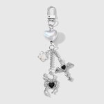Keychain Supplier - Pearl Hollow Heart Star Spider Wings Keychain