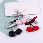 Keychain Factory - Leather Cherry Keychain Bow Personalized Car