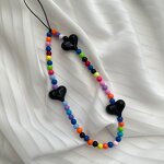 Phone Lanyard Factory - Short Beaded Chain Love Bow Phone Accessory