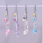 Keychain Supplier - Key Shaped Pendant Pearl Heart Bead Decoration
