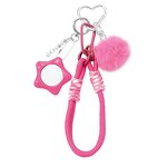 Keychain Supplier - Plush Ball Strawberry Star Apple Keychain