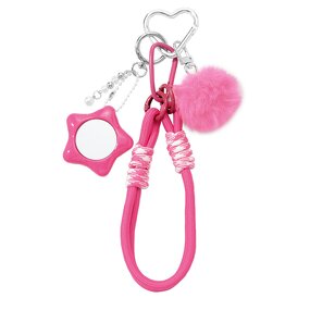 Keychain Supplier - Plush Ball Strawberry Star Apple Keychain