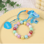 Keychain Supplier - Acrylic Small Dog Keychain Colorful Bead Bag