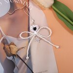 Keychain Supplier - Resin Rhinestone Love Heart Bead Bow Keychain