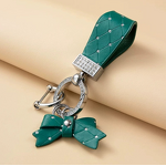 Keychain Supplier - Diamond Circle Bow Hand Rope Keychain Women