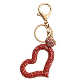Keychain Factory - Alloy Rhinestone Love Keychain Heart Bag