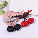 Keychain Factory - Leather Cherry Keychain Bow Personalized Car