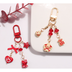 Keychain Factory - Alphabet Ceramic Flower Keychain Fu Bag Cat