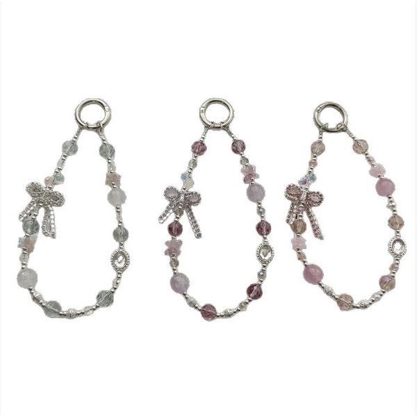 Keychain Manufacturer - Alloy Bow Crystal Resin Bead