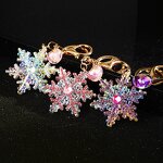 Keychain Supplier - Christmas Snowflake Keychain Acrylic Diamond
