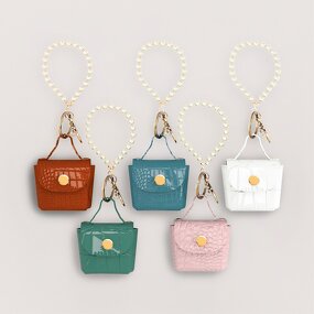 Keychain Manufacturer - Pearl Leather Bag Pendant Car Keychain PU