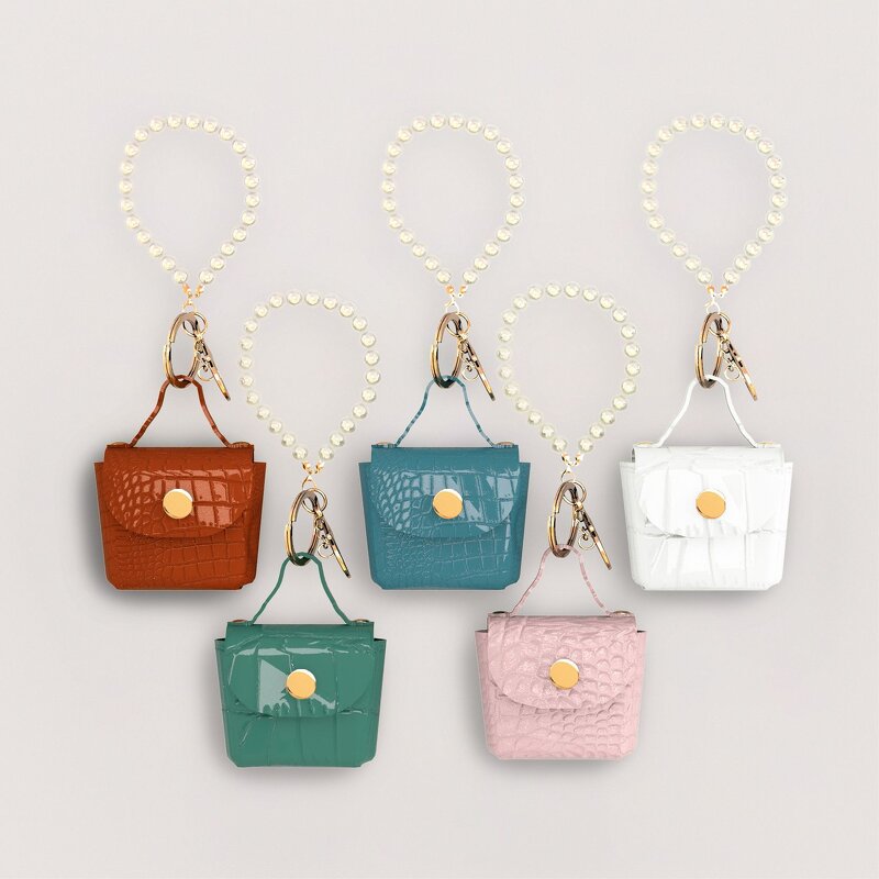 Keychain Manufacturer - Pearl Leather Bag Pendant Car Keychain PU