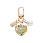 Keychain Supplier - Acrylic Pearl Love Keychain Broken Color Earphone