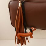 Keychain Factory - Extra Long Pug Tassel Pendant PU Cartoon