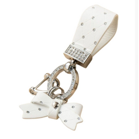 Keychain Supplier - Diamond Circle Bow Hand Rope Keychain Women
