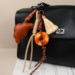 Keychain Manufacturer - PU Croissant Tassel Bread Weaving Rope