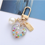 Keychain Supplier - Acrylic Pearl Love Keychain Broken Color Earphone