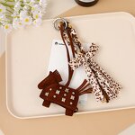 Keychain Supplier - Woven Rope PU Pony Keychain Leather Rivet