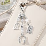 Keychain Factory - Music Festival Pearl Openwork Heart Star Keychain