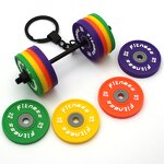Keychain Supplier - 3D Rubber Dumbbell Keychain Detachable Design
