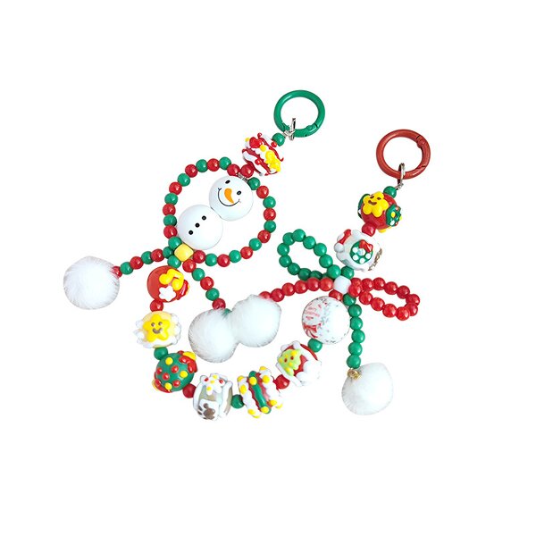 Phone Chain Manufacturer - Christmas Snowman Bead Pendant Lanyard