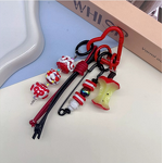 Keychain Supplier - Hand Drawn Doll Leather Rope Pendant Sweet