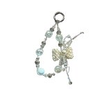 Phone Lanyard Manufacturer - Pearl Lucky Bow Rhinestone Pendant