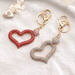 Keychain Factory - Alloy Rhinestone Love Keychain Heart Bag