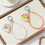 Keychain Manufacturer - Resin Heart Bead Rainbow Weaving