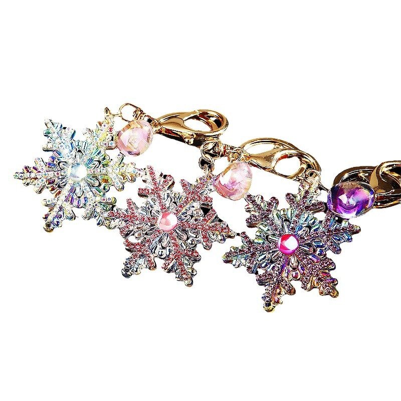 Keychain Supplier - Christmas Snowflake Keychain Acrylic Diamond