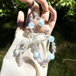 Phone Lanyard Manufacturer - Pearl Lucky Bow Rhinestone Pendant