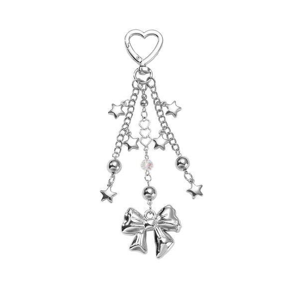 Keychain Factory - CCB Bow Resin Bead Hollow Heart Keychain