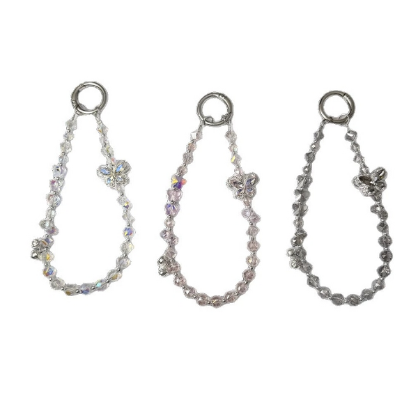 Phone Chain Supplier - High-End Crystal Bead Alloy Butterfly