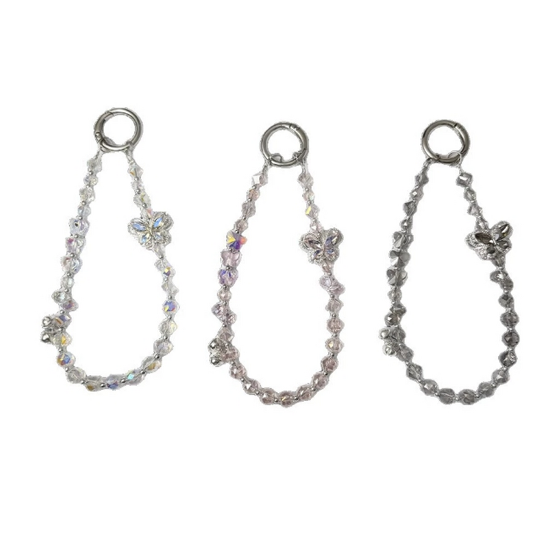 Phone Chain Supplier - High-End Crystal Bead Alloy Butterfly
