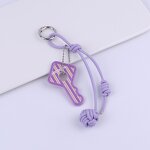 Keychain Supplier - Striped Key Keychain Woven Leather Rope Multi