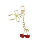 Car Keychain Factory - Cherry Pendant Gold Bow Wallet