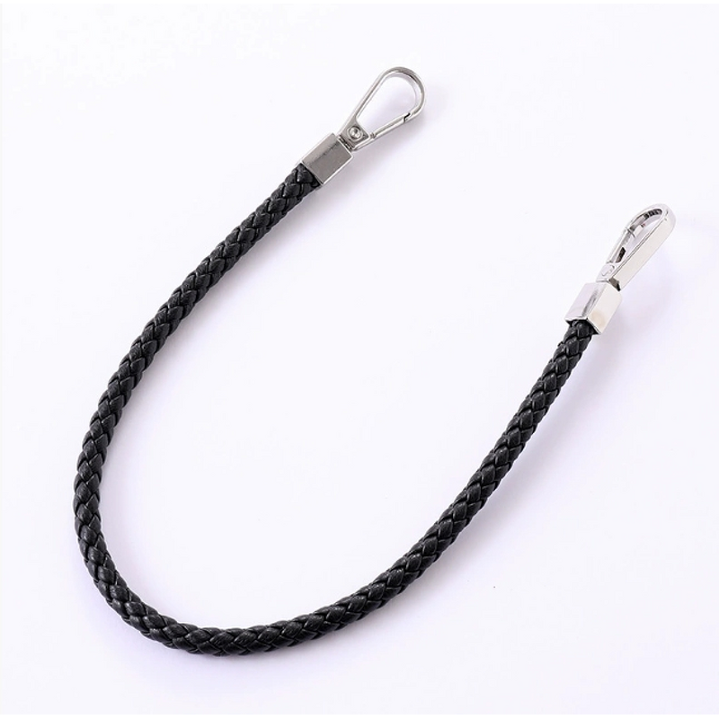 Phone Lanyard Manufacturer - Woven Leather Chain with Double Buckle
