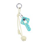 Keychain Supplier - Striped Key Keychain Woven Leather Rope Multi