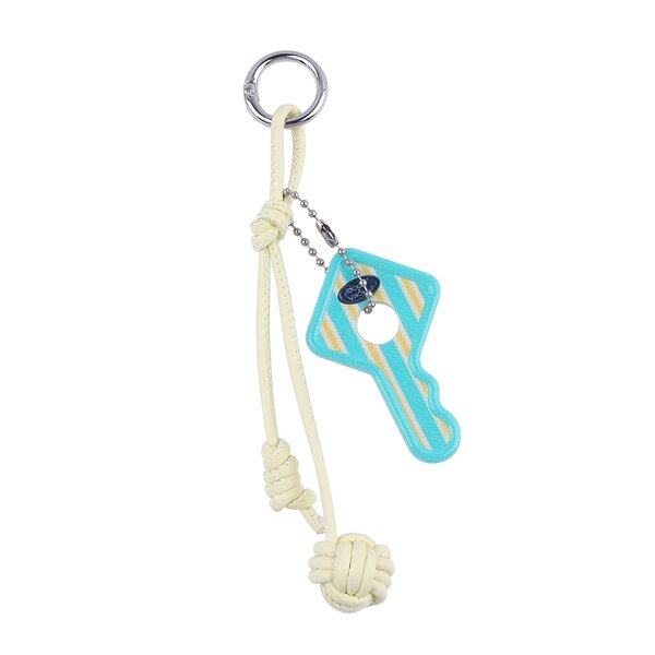 Keychain Supplier - Striped Key Keychain Woven Leather Rope Multi