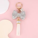 Keychain Manufacturer - Tassel Full Diamond Bow Car Keychain Tag