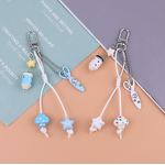 Keychain Supplier - Key Shaped Pendant Pearl Heart Bead Decoration