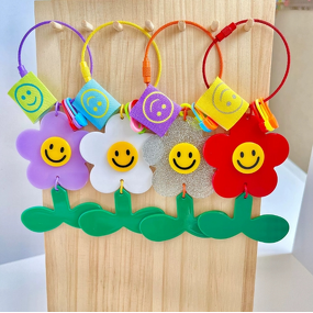 Keychain Manufacturer - Acrylic Smile Sunflower Keychain Car Bag