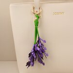 Keychain Factory - Leather Lavender Flower Tassel Keychain