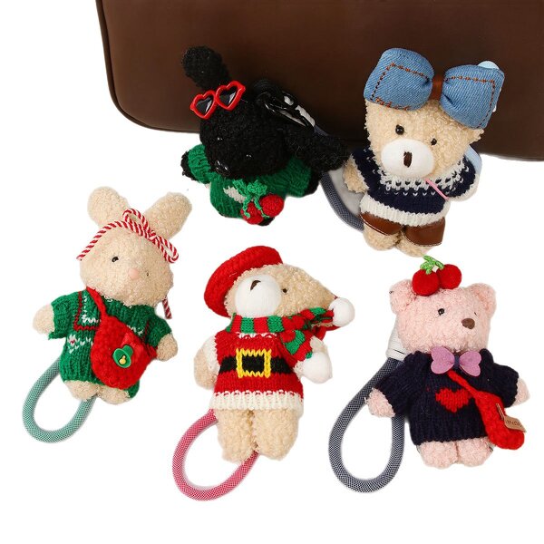 Keychain Manufacturer - Christmas Sweater Bear Plush Pendant Bow