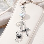 Keychain Supplier - Pearl Hollow Heart Star Spider Wings Keychain