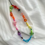 Phone Lanyard Factory - Short Beaded Chain Love Bow Phone Accessory