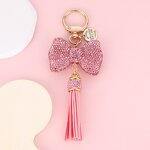 Keychain Manufacturer - Tassel Full Diamond Bow Car Keychain Tag