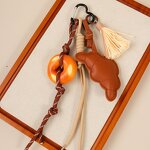 Keychain Manufacturer - PU Croissant Tassel Bread Weaving Rope