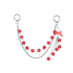 Keychain Supplier - Resin Cherry Blossom Glass Flower Bow Pendant